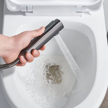 Гигиенический душ со смесителем Shevanik S4005T-1, оружейная сталь