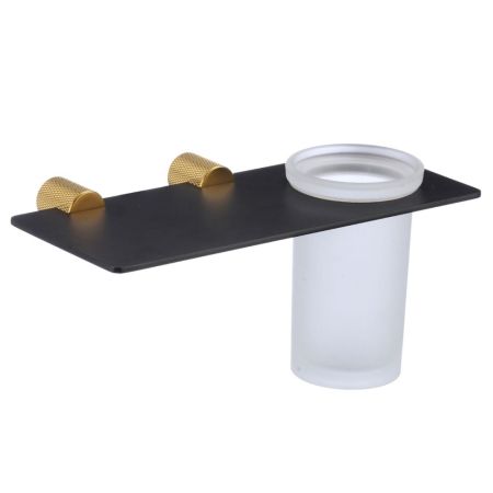 Стакан для ванной комнаты Savol S-002158HB, черный/золото, артикул S-002158HB