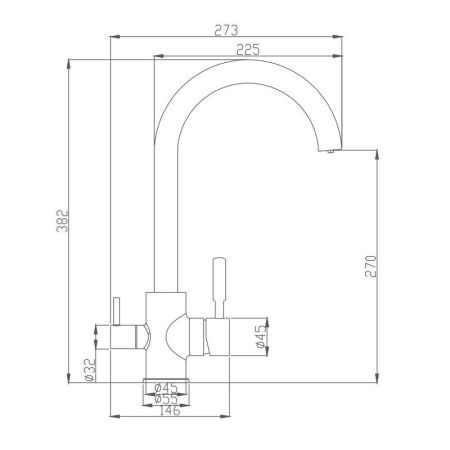 Смеситель для кухни Haiba HB76840, хром