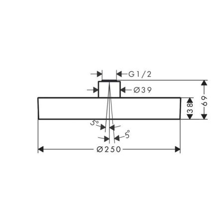HG Rainfinity Верхний душ 250 1jet, шлифованная бронза