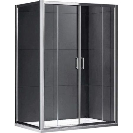 Душевой уголок Gemy Victoria 140х70 две дверцы профиль Хром стекло прозрачное