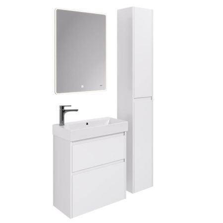 Тумба с раковиной подвесная Dreja Slim 65 см, белый, артикул 99-0401-com