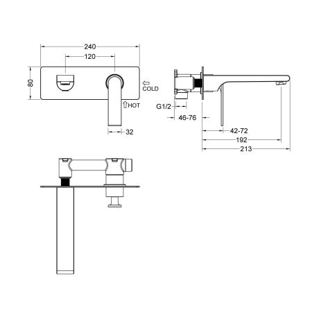 Смеситель для раковины встроенный Timo Anni 2771/03SM черный, артикул 2771/03SM