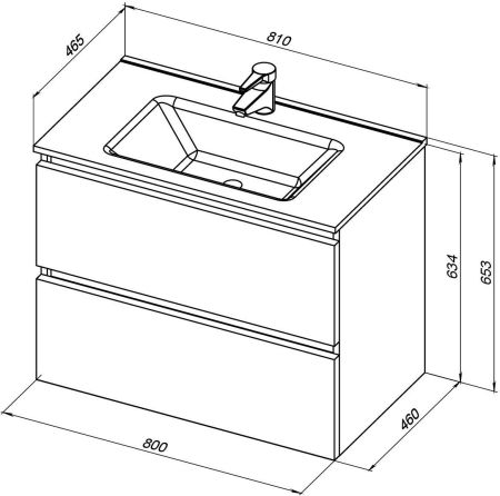 Тумба под раковину De Aqua Ариетта NEW 80 белый матовый, артикул 00265581