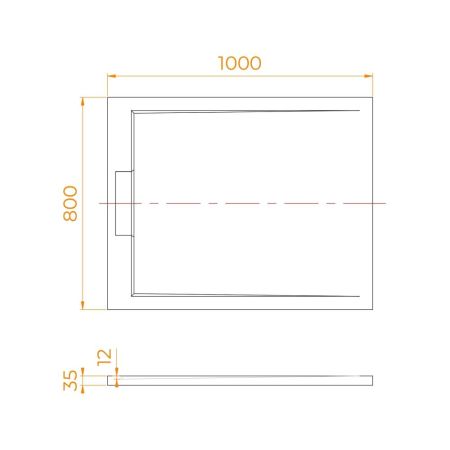 Душевой поддон прямоугольный RGW STL MW Белый мрамор (800x1000)