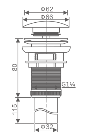 Донный клапан без перелива Savol S-XS002B, золото, артикул S-XS002B