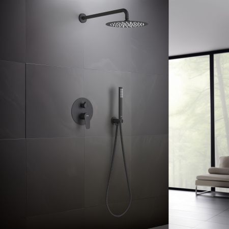 Set 3 в 1 душевой комплект AQUATEK, матовый черный AQ1172MB БЕТТА, артикул AQ1172MB