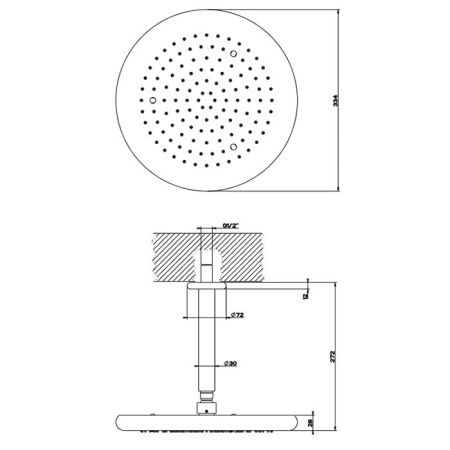Gessi Goccia Верхний душ для потолочного крепления Ø306мм, цвет: белый