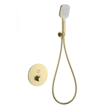 Смеситель для душа с термостатом встраиваемый WONZON & WOGHAND, Брашированное золото (WW-D1017-A-BG), артикул WW-D1017-A-BG