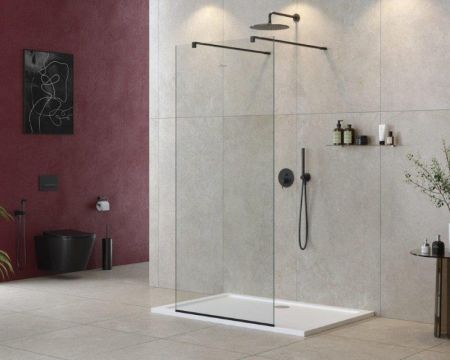 Душевая перегородка CEZARES LIBERTA-L-2 Кронштейн 120 см, артикул LIBERTA-L-2-140-120-C-NERO