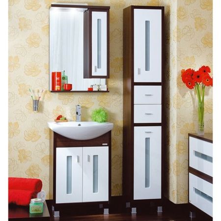 Тумба под раковину Бриклаер Бали 60 Венге Белый глянец, артикул 4627125411915