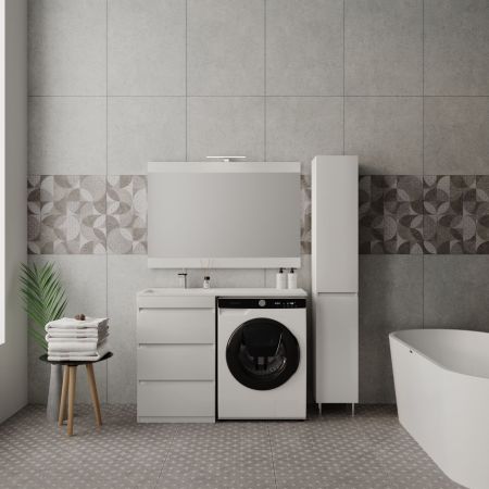 Тумба напольная "Даллас 110" (3 ящ.) Люкс белая, PLUS, артикул СС-00002369