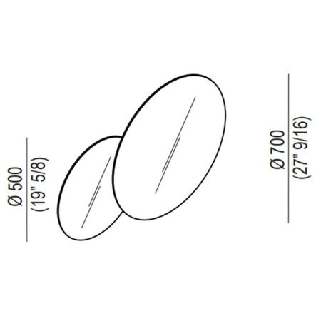 Agape Eclissi Зеркало настенное двойное D500 и D700 мм