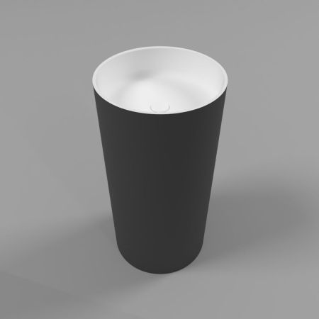 Умывальник WHITECROSS Altar D=43 (черный/белый мат) иск. камень, артикул 0737.043043.20100