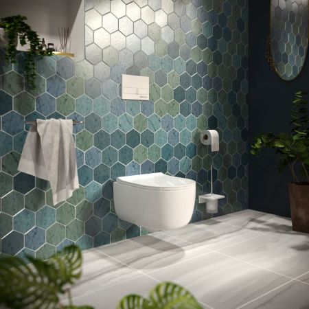 Инсталляция BERGES для скрытого монтажа NOVUM L4 с кнопкой Soft Touch белая, артикул 040214