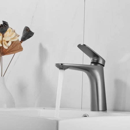 Смеситель для раковины Shevanik S8501T, оружейная сталь, артикул S8501T