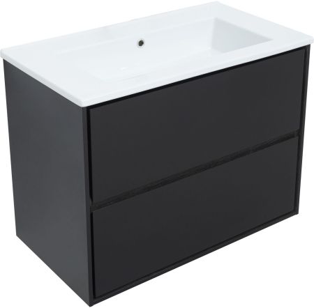 Тумба под раковину Aquanet Милан 80 черный глянец, артикул 00269303