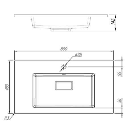 Раковина Florentina Персона 80 см 10.240.00800.307, серый шёлк, артикул 10.240.00800.307