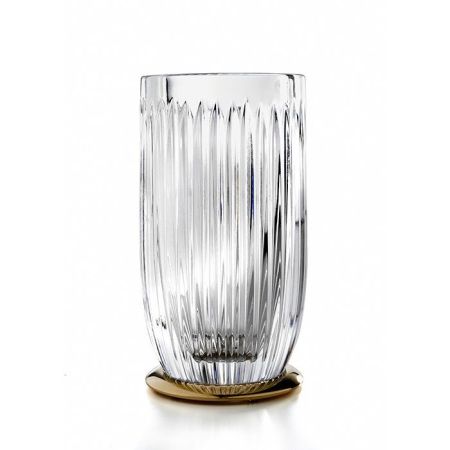 Стакан, 3SC, Elegance, одинарный, ширина, мм-75, высота, мм-145, настольный (свободностоящий), материал стакана-хрусталь, без креплений, цвет-прозрачный хрусталь/золото матовое, артикул EL03ACRGO