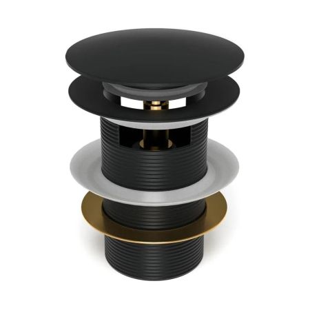 Донный клапан для раковины с переливом Maretti AC19Z12560, черный, артикул AC19Z12560