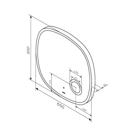 M8FMOX0653SA Func, Зеркало настенное с контурной LED-подсветкой, ИК сенсором и косметическим зеркало, артикул M8FMOX0653SA