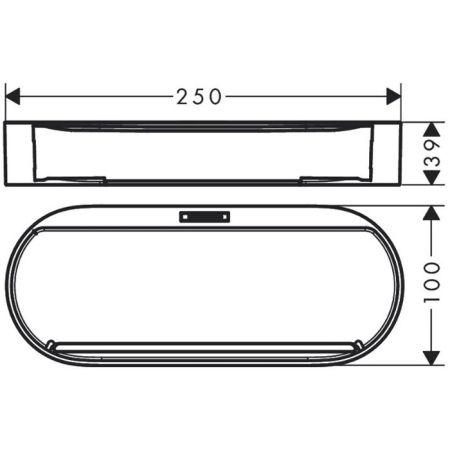 Корзинка, Hansgrohe, WallStoris, для хранения, ширина, мм-250, глубина, мм-100, высота, мм-39, материал-пластик, цвет-белый матовый, артикул 27913700
