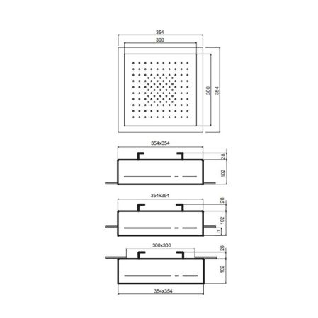 Fantini Acquafit Верхний душ 35х35см потолочный, цвет: матовая оружейная сталь