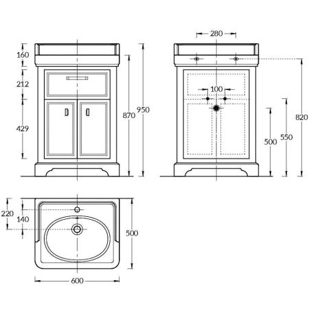 Тумба POMPEI напольная с ящиком и дверцами 60, белая глянцевая, артикул PO.60.1\WHT