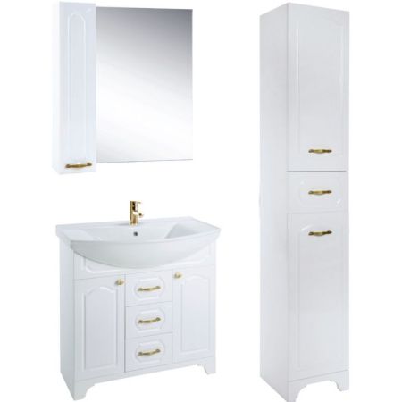 Шкаф пенал Bellezza Тиффани 35 с бельевой корзиной Белая, артикул 4620504100011