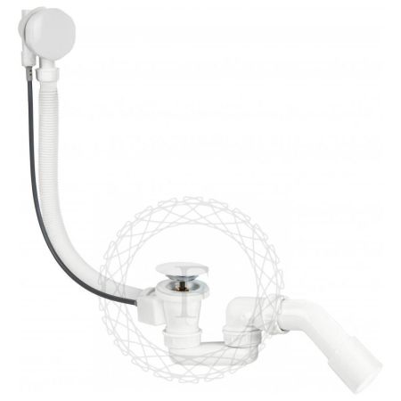 Слив-перелив (полуавтомат, 80 см.) FILARETE FL80W, белый