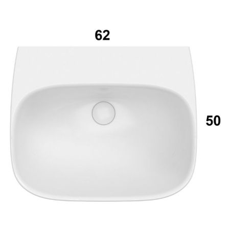 GLOBO Genesis Раковина подвесная  62x50 cм без отв. под смеситель, цвет: белый