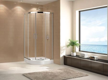 Душевой уголок Cezares Eco R-2 90x90 профиль Хром стекло прозрачное, артикул ECO-O-R-2-90-C-Cr