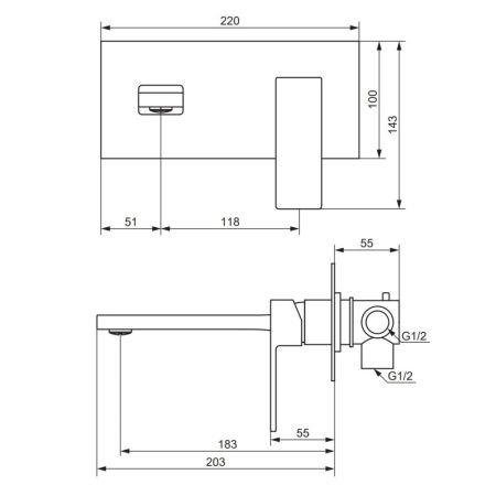 530260500 Gala, встраиваемый смеситель для раковины, розовое золото