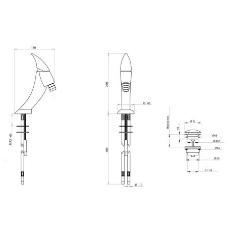 Bongio Moon Смеситель для биде, цвет хром, артикул 39522CR00