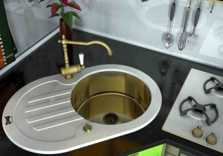 Кухонная мойка ZorG Glass GL-7851-OV-WHITE-BRONZE Белый / Бронза, артикул GL-7851-OV-WHITE-BRONZE