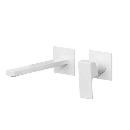 GATTONI Kubik Смеситель для раковины встраиваемый, с внутренней частью, излив 203мм цвет белый матовый, артикул 2537/25BO