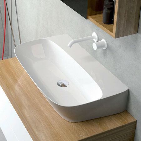 Azzurra PRUA Раковина подвесная 65х45хh18см без отв. под смеситель, цвет белый, артикул PRLP06545T0MBI/(PRU265 bi)*0