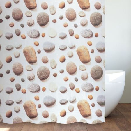 Штора для ванной комнаты Savol S-8PEVA07, галька, артикул S-8PEVA07