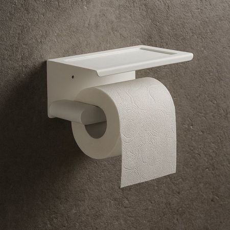 Держатель для туалетной бумаги с полочкой Knotlor PH102WY, белый, артикул PH102WY
