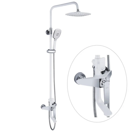 Душевая система Rose R1336F, белый/хром, артикул R1336F