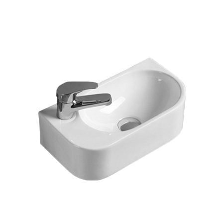 Раковина керамическая Vincea VBS-506L, 400*215*120, подвесная, цвет белый, левая, артикул VBS-506L