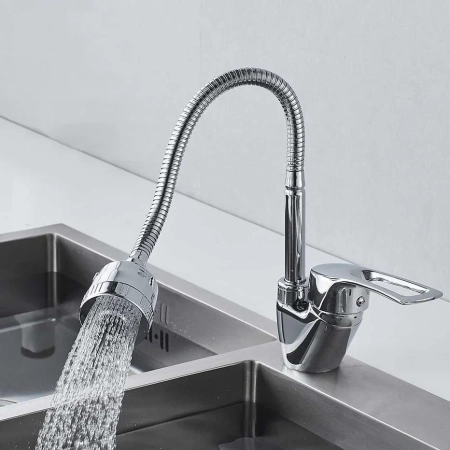 Смеситель для кухни с гибким изливом Shevanik S5143, хром, артикул S5143