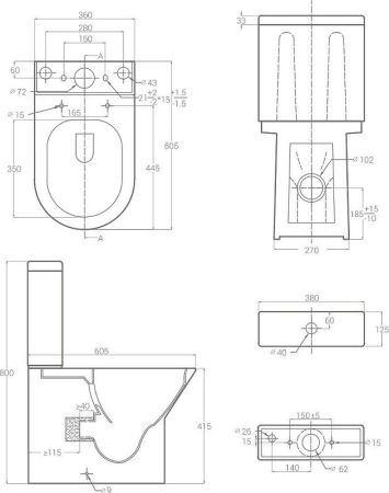 Унитаз компакт Good Door Compact УНИ0001 с бачком и сиденьем Микролифт, артикул УНИ0001