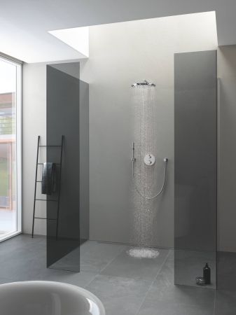 Термостатический смеситель для душа GROHE Grohtherm с переключателем на 2 положения, внешняя часть, круглая розетка, хром (24076000), артикул 24076000