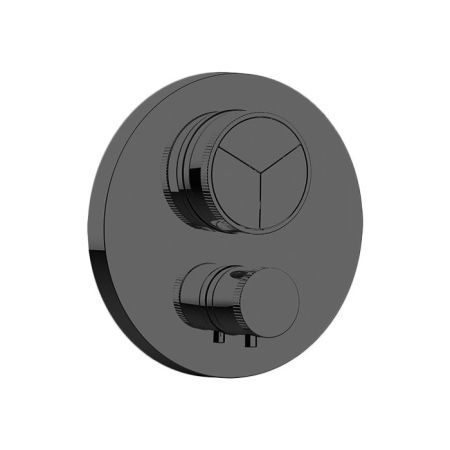 Смеситель для душа, Almar, Core, на 3 потребителя, тип открывания воды-нажимной (кнопки), тип регулирования воды-термостатический картридж, монтаж-настенный встраиваемый, отверстия для монтажа-1, внутренняя часть-необходимо заказать, цвет-Absolute Black B, артикул E176633.AB