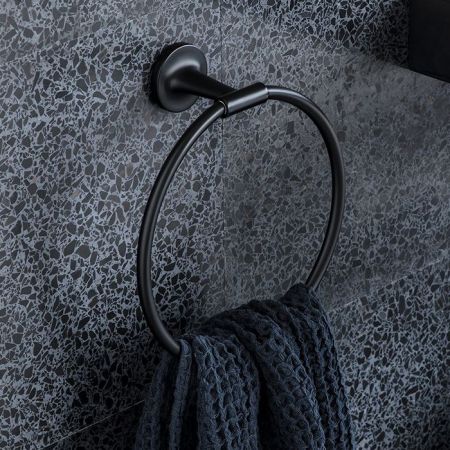 Duravit Starck T Полотенцедержатель - кольцо, настенный цвет черный матовый