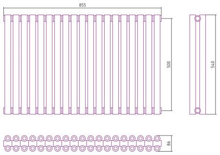 Отопительный радиатор ЭСТЕТ-00 н/ж 500х855 / 19 сек (Шампань)