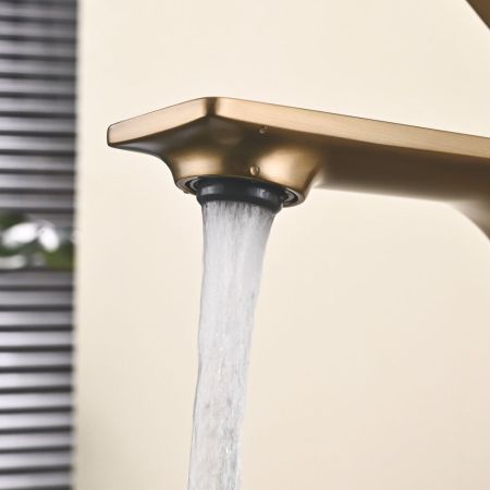 Смеситель для раковины Shevanik S6101G, золотой сатин