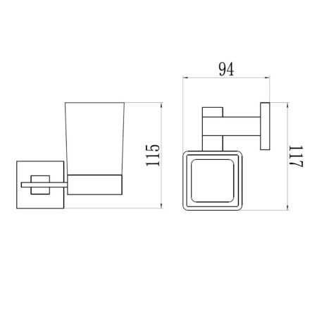 Стакан для ванной комнаты Savol S-06558C, бронза, артикул S-06558C
