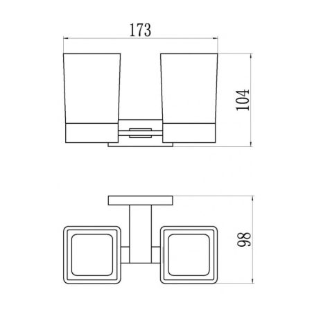 Стакан для ванной комнаты двойной BELZ B90308, черный